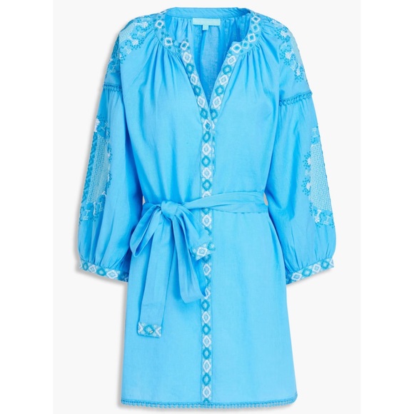 Melissa Odabash Cathy Azure belted embroidered cotton and linen-blend S Dress - Picture 2 of 16